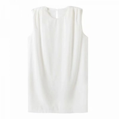 Hot Sale Women Shoulder Pads White Loose Mini Dress Female Sleeveless Clothes Casual Lady Vestido D8129