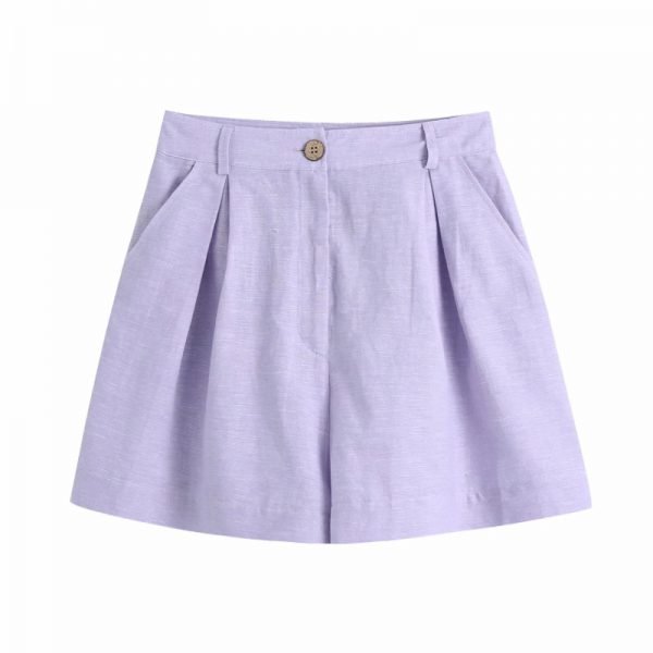 Summer Women Pleating Design Holiday Style Casual Shorts Female Loose Clothes P2066