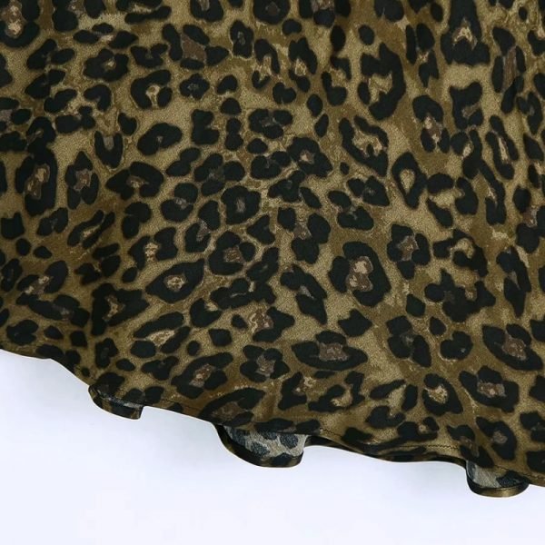 Hot Sale Women Leopard Print Drawstring Suspender Mini Dress Female Sleeveless Clothes Casual Lady Loose Vestido D8383