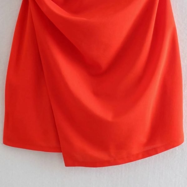 Hot Sale Women Pleated Decoration Suspender Mini Dress Female Sleeveless Clothes Casual Lady Slim Vestido D8371