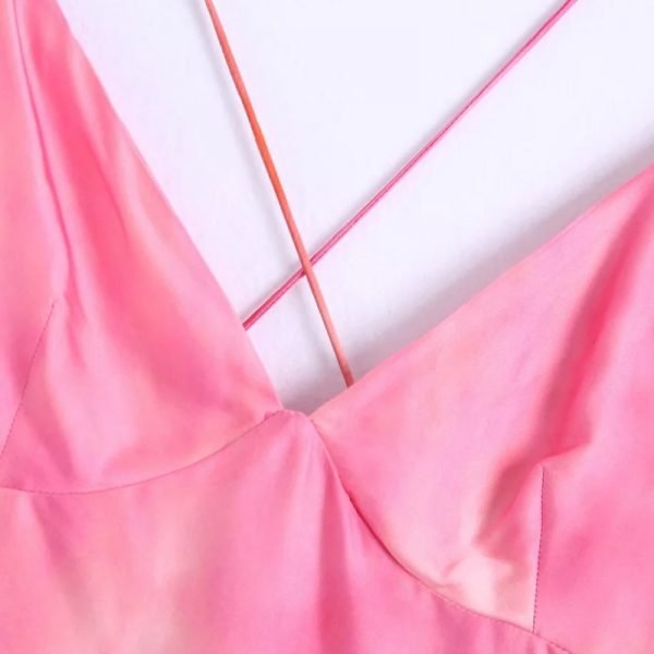 Summer Women Tie Dye Printing V Neck Suspender Mini Dress Female Sleeveless Clothes Casual Lady Loose Vestido D7882